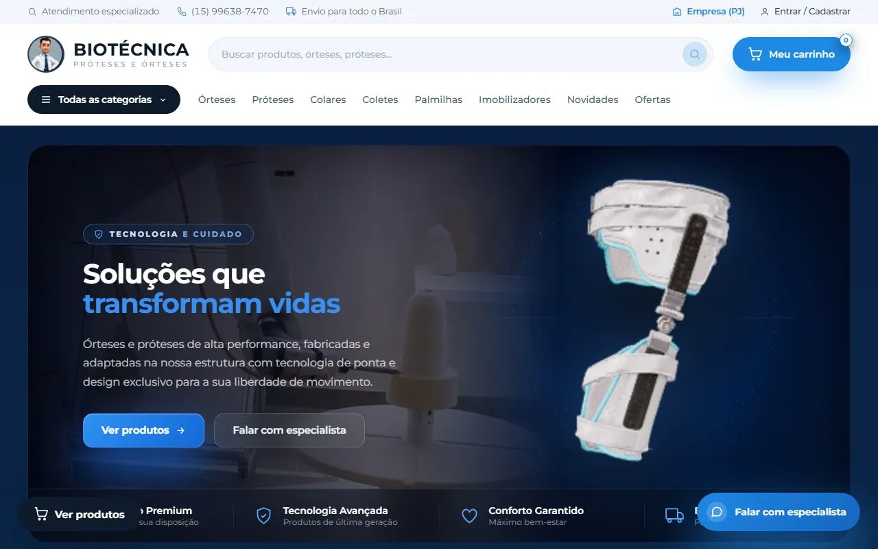 Site da Biotécnica no ar