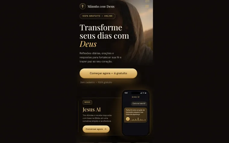 Tela real do Minuto com Deus
